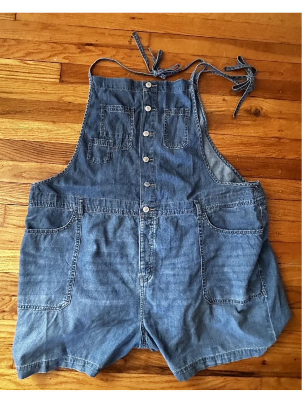 Torrid 5 Inch Lightweight Denim Shortall Overalls Plus Size 24 NWT Summer - Picture 6 of 8